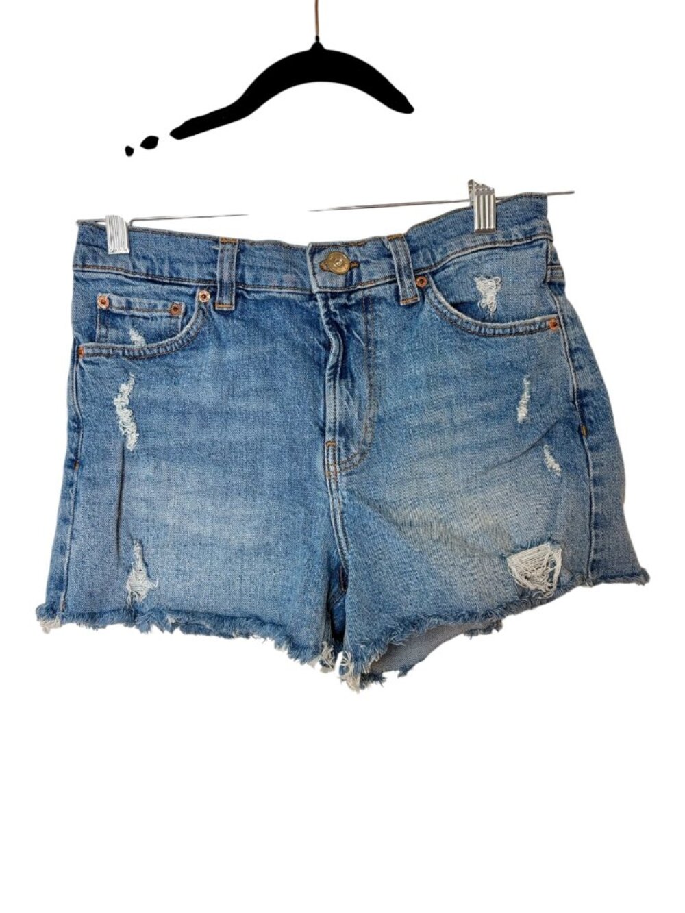 BDG Urban Outfitters Blue Distressed Denim Cutoff Shorts Y2K Size 27